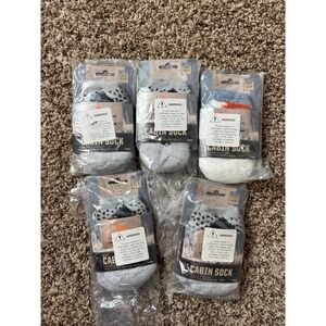 Field & Stream Youth Cozy Cabin Sock 5 Pack Grey Aloe Infused Kids OS 96616